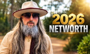 Kyle Dutcher, known as Push, wearing a wide-brimmed hat and sunglasses with “2026 NET WORTH” text beside him