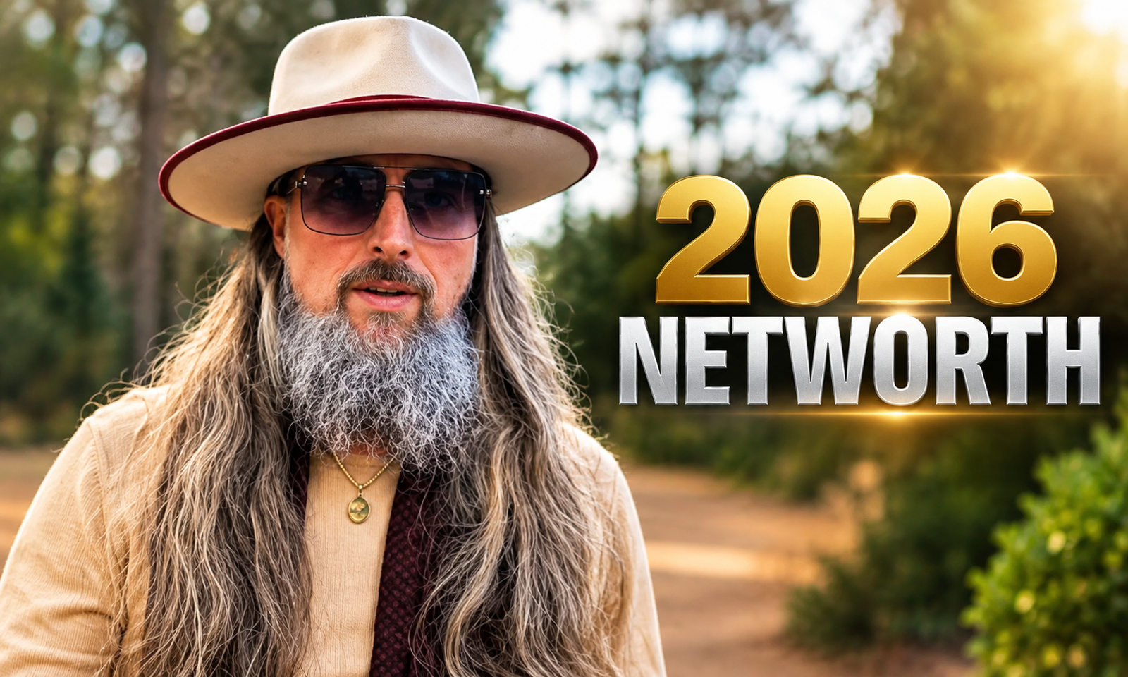Kyle Dutcher, known as Push, wearing a wide-brimmed hat and sunglasses with “2026 NET WORTH” text beside him